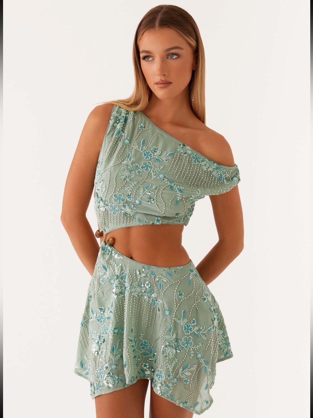 NWT PEPPERMAYO Aletta Sequin mini dress in mint✨